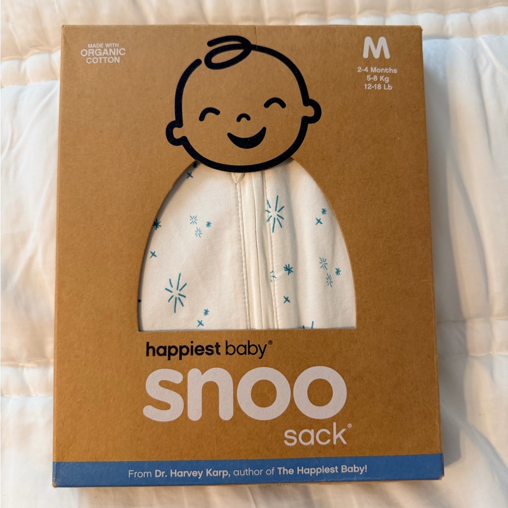Happiest Baby Snoo Sack - Medium (2-4 Months); White with Blue Stars